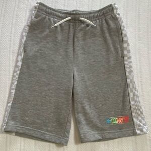 Converse Boys Gray Checker Print French Terry Shorts NWT
